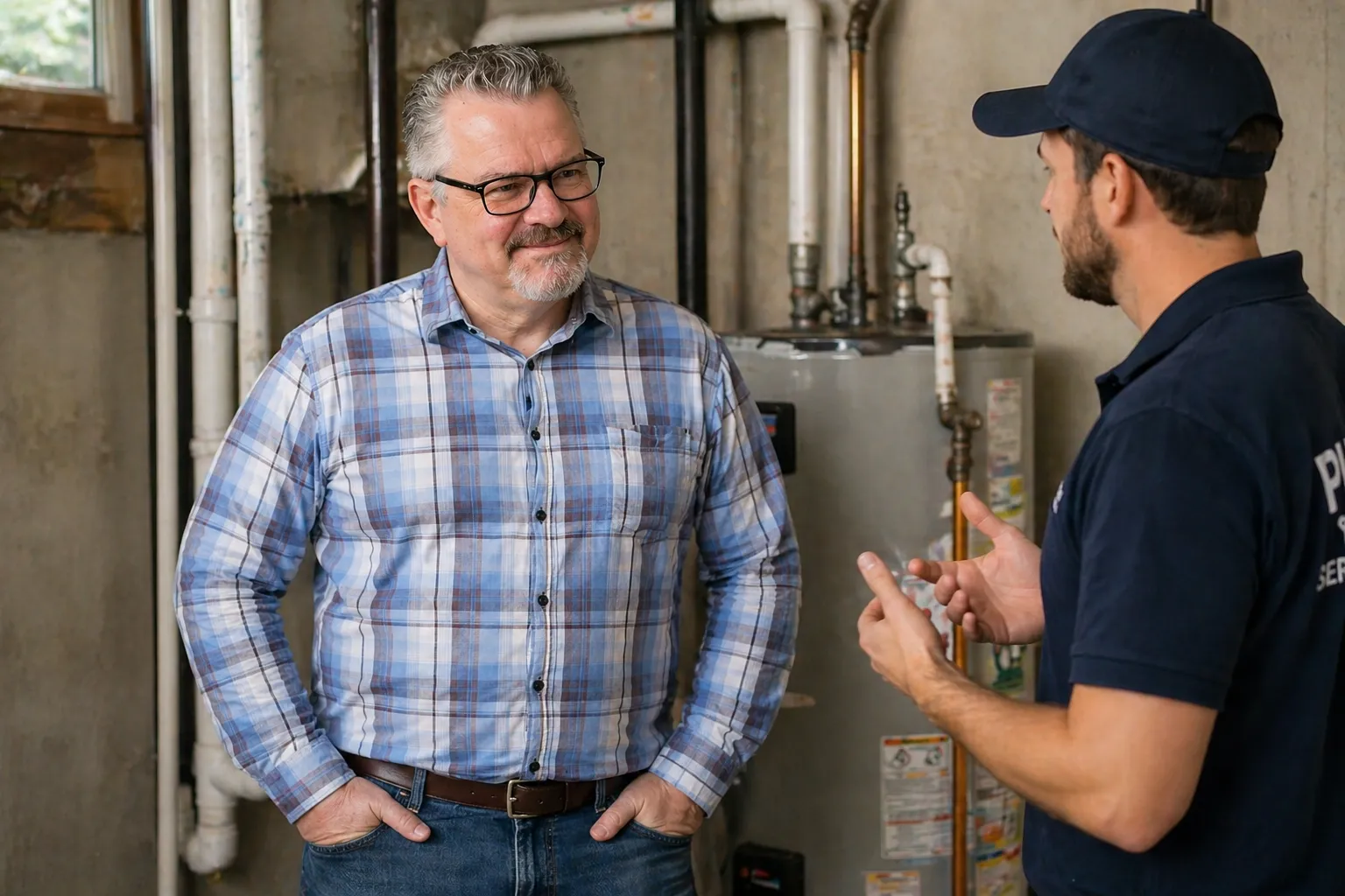 Marc LaClear reviewing a business workflow with a service-business owner